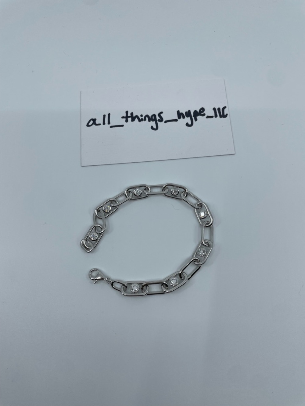 Sterling Silver 1.50ctw 8-Stone Lab Diamond Bracelet 7.5" Rhodium Plated